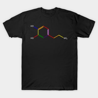 Dopamine Rainbow Molecule Chemistry T-Shirt